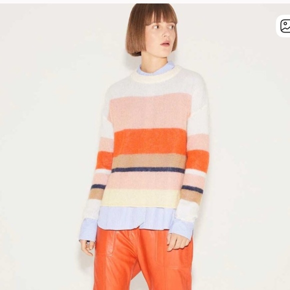 munthe Sweaters - MUNTHE Mohair Wool Striped Sweater — Size 34 / Small